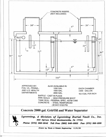 Lycoming Vault Pre Cast Llc In Montoursville Pa Presents Diagrams And Pictures Of Our Precast Molded Products
