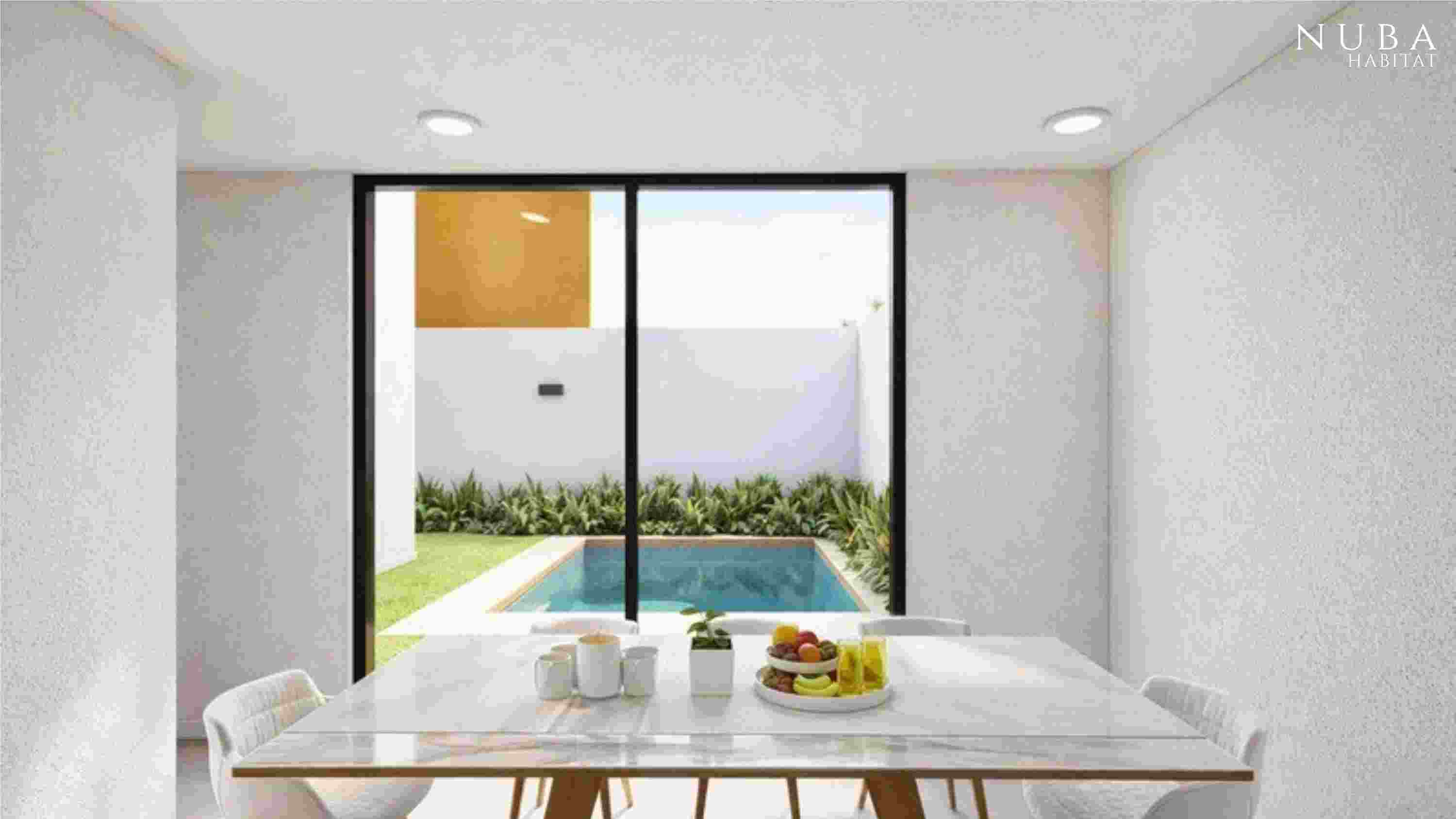 Comedor con vista al jardin