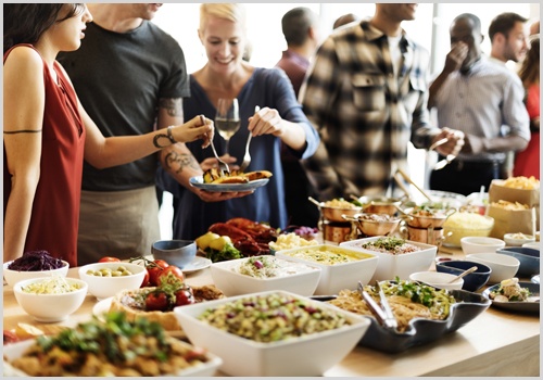 People Enjoying Different Food