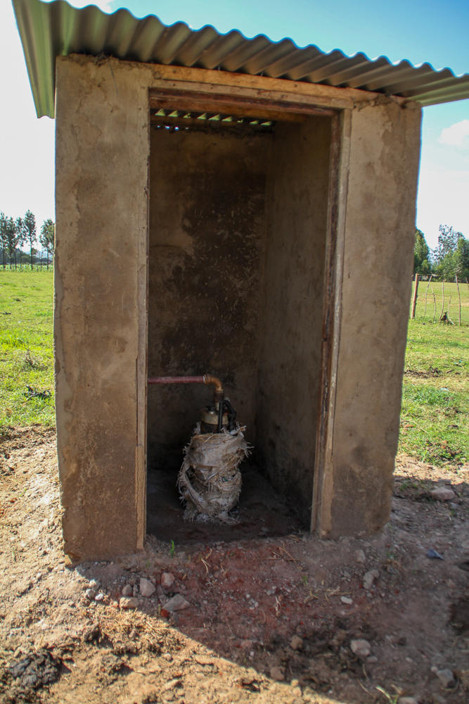 Electric pump for well in Moi's Bridge, Kenya dug in 2014 after 1st  Running & Walking Well 5K.