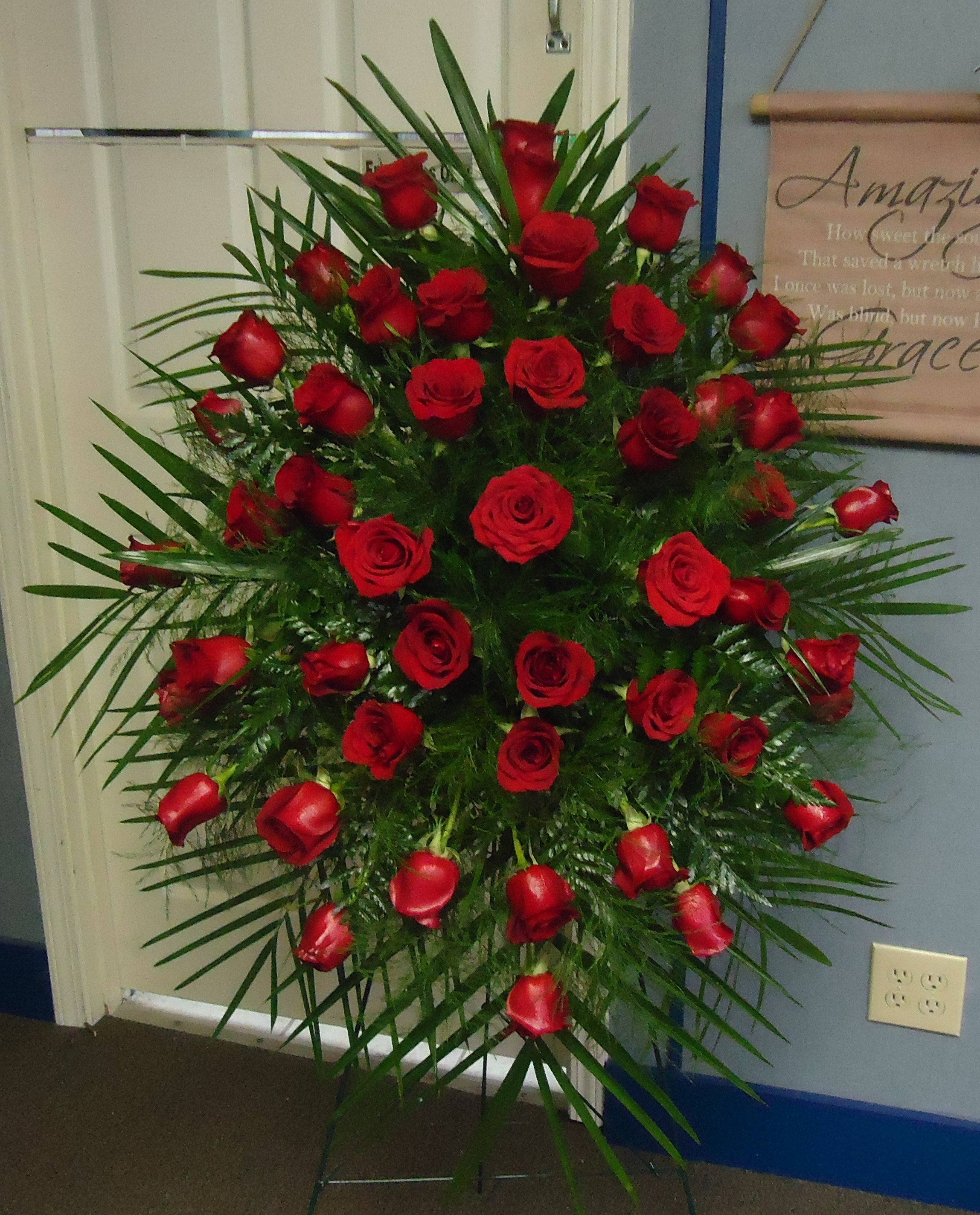(15) "Fresh" Standing Spray
(Red Roses)
$300.00
