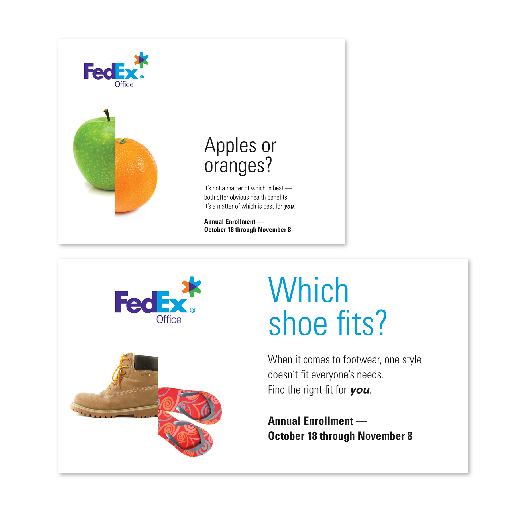 FedEx Open Enrollment Postcard & Paycheck Stuffer