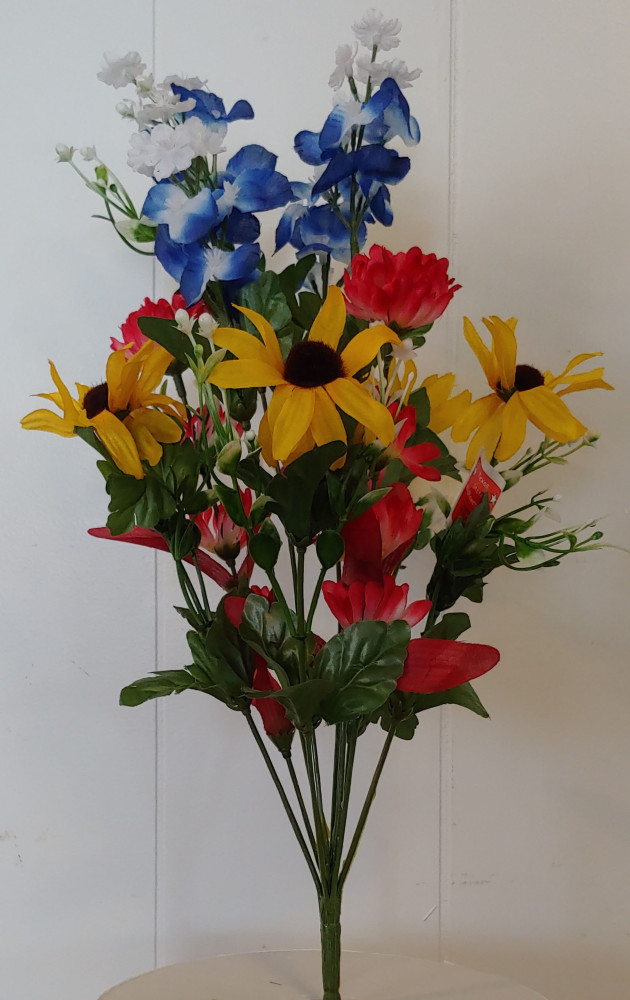 Wildflower Bush - Item # 2418160. LIMITED STOCK.
20" tall. 10 stems. Packed 12.