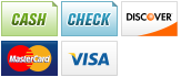 We accept Cash, Check, Discover, MasterCard and Visa.||||