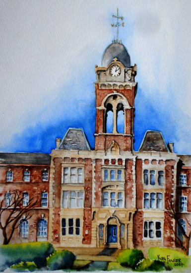WorkhouseClocktower Fulwood.
Watercolour SOLD