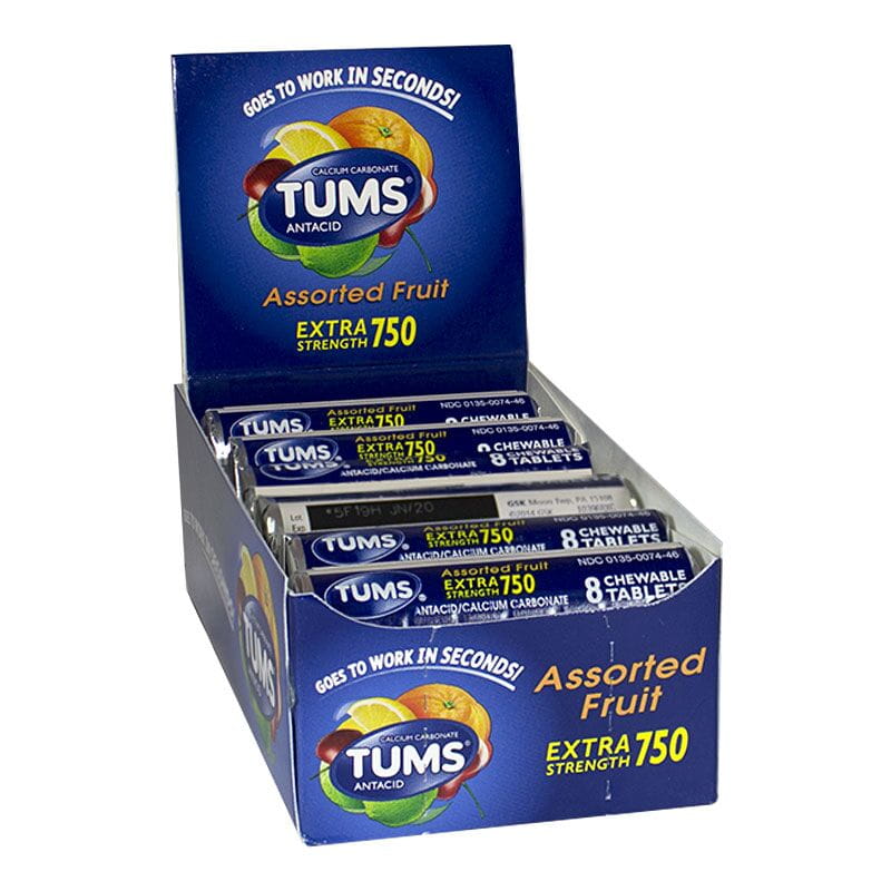 El antiácido TUMS actúa en segundos y brinda un alivio rápido para la acidez estomaca