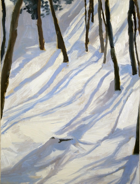 Wilson, Deep Snow, Thin Sun, 12x9 Oil 