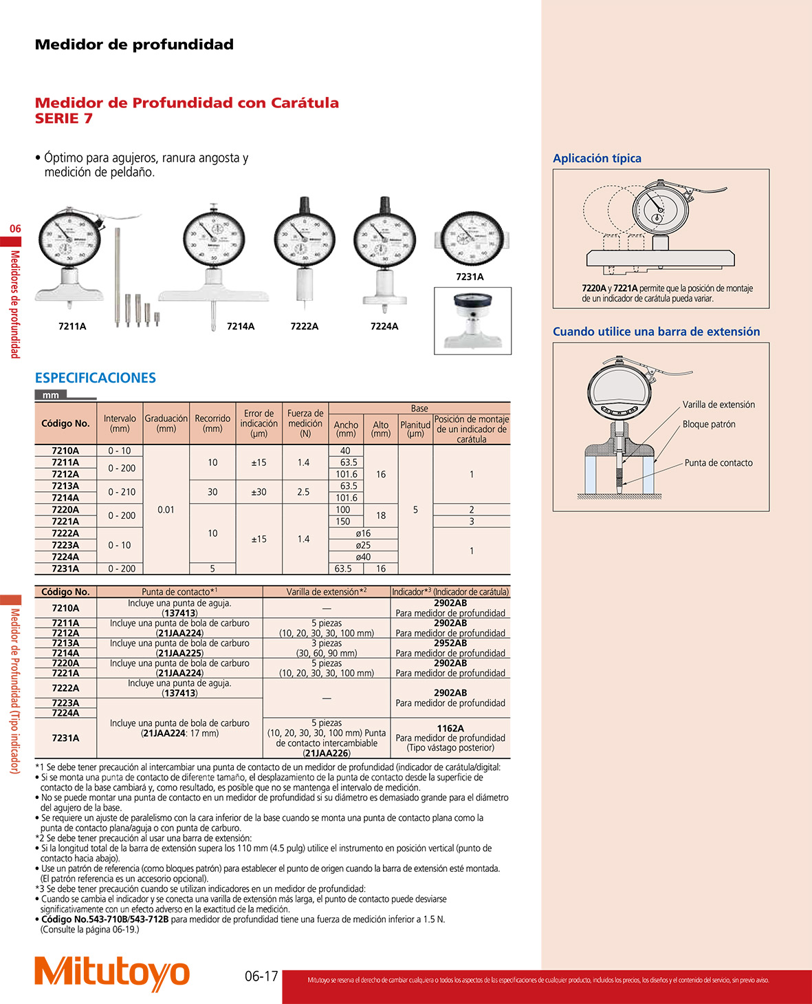 Medidor de profundidad con caratula SERIES 547, 7-