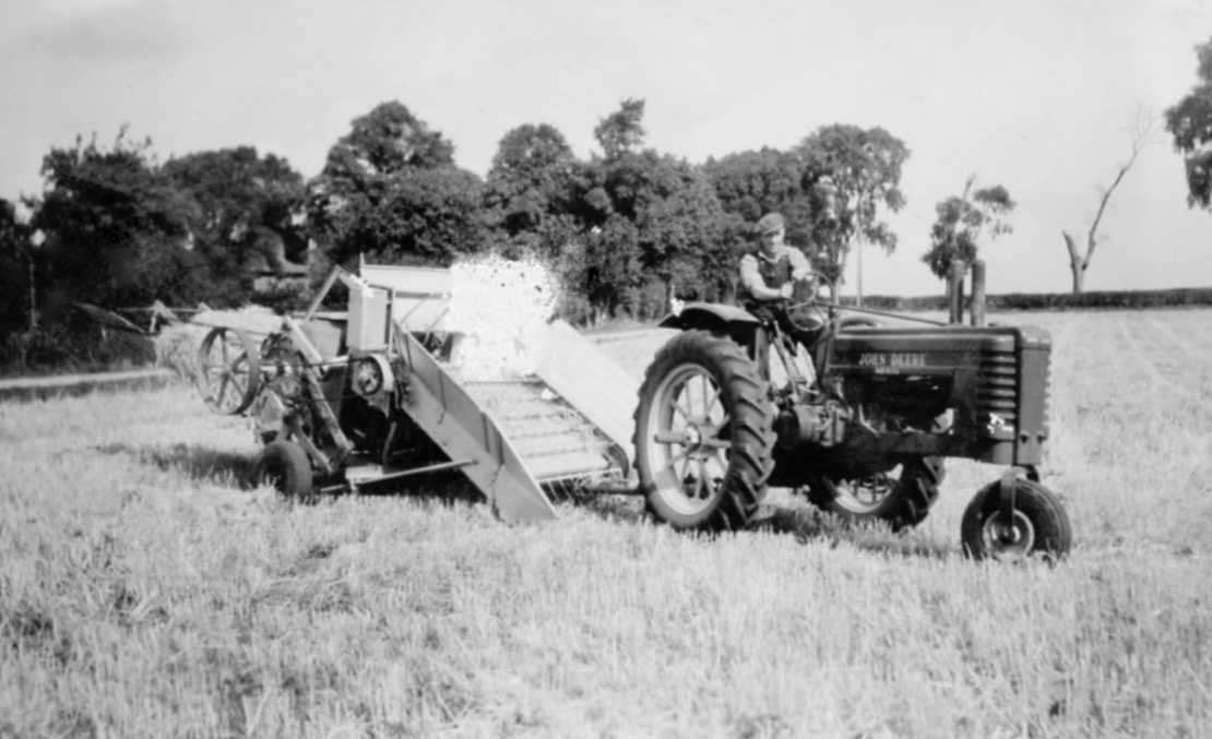 Baling at Lackford in 1940s