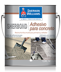 SHERBOND de Sherwin Williams es un adhesivo para concreto, formulado a base resina acrílica en dispersión. SHERBOND proporciona adhesividad, resistencia a la humedad, sellado, tensión, alta resistencia a la abrasión e impacto al concreto.