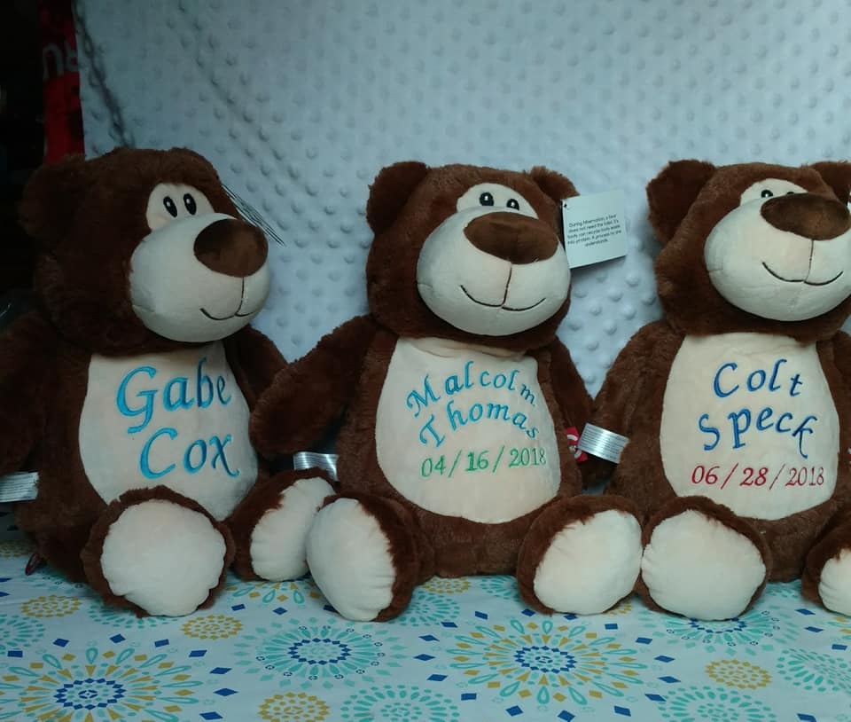 Teddy Bears With Name Embroidery