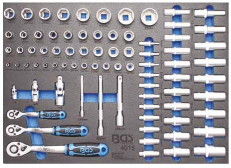 Bandeja para carro 3/3: Juego de llaves de vas | 80 piezas