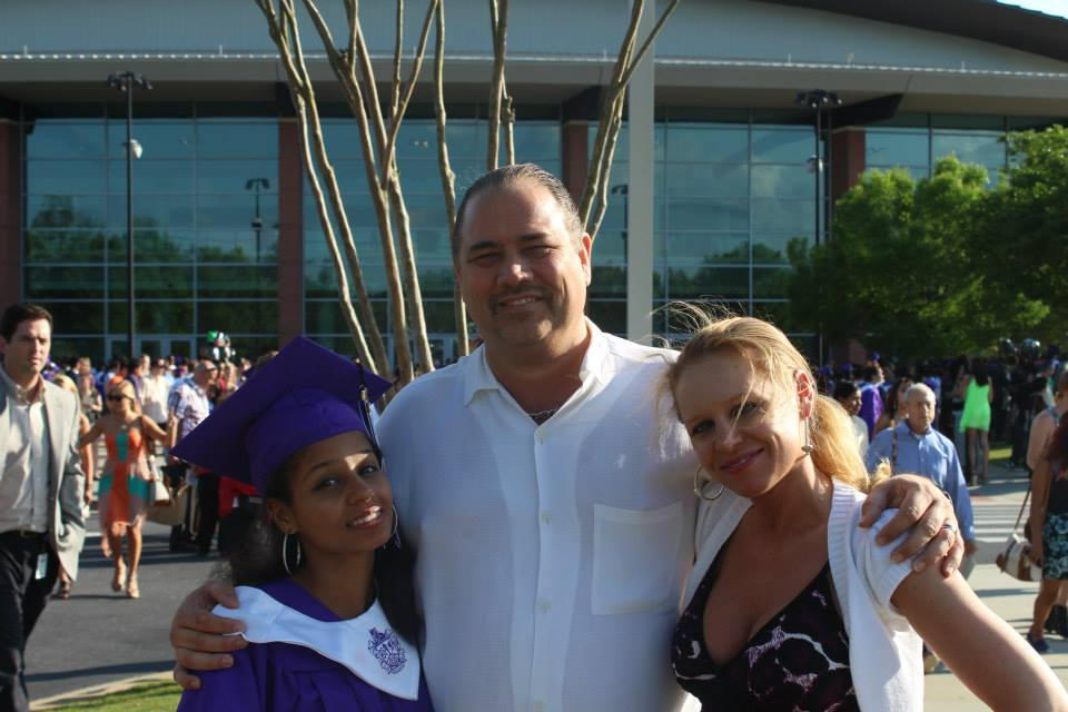 Granddaughter Alea,
 son-in-law Jim and
 daughter Brandy