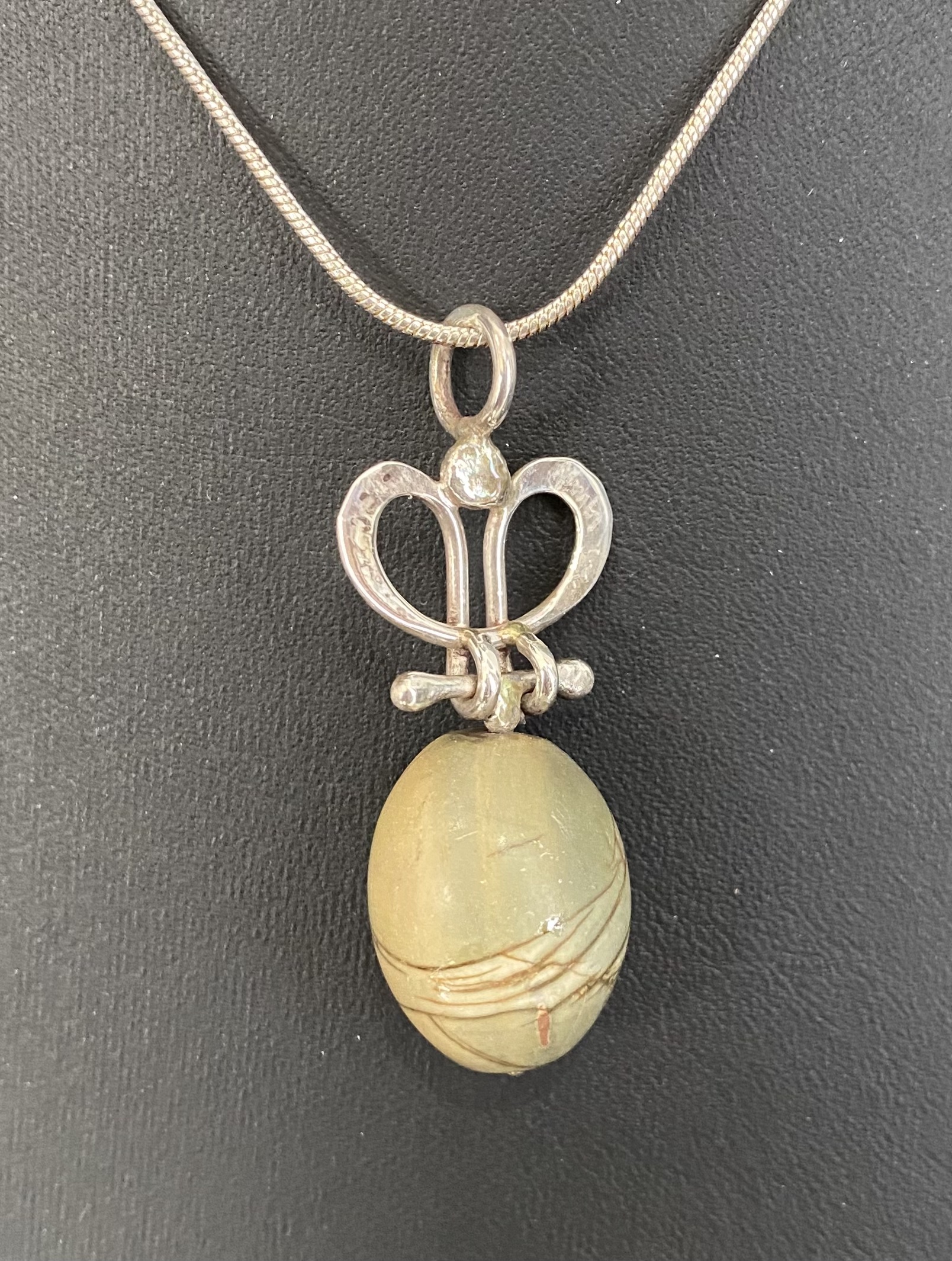 Red Creek Jasper Bead
Sterling
$100. Pendant only