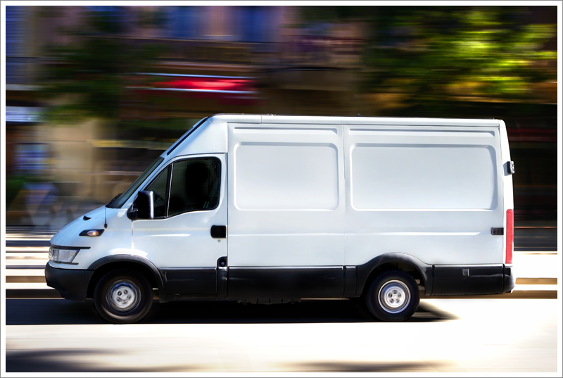 White van driving||||