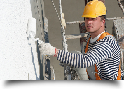 Man painting the wall||||