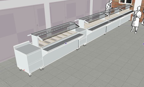 Render 3D de barra o línea de servicio