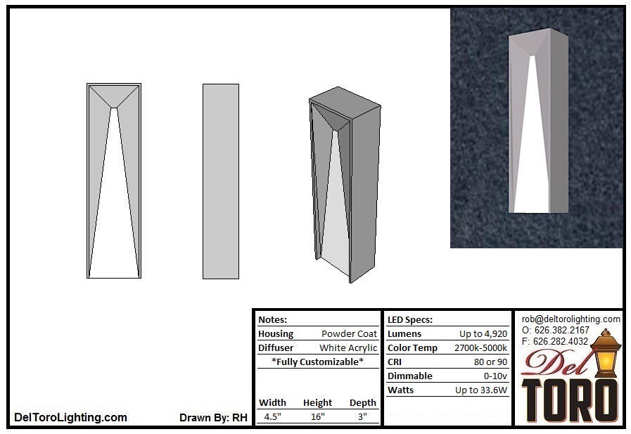 635W-Angled Infinity Box Wall Sconce
