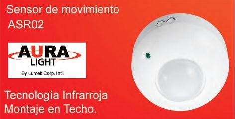 Sensor de movimiento 360°
Cobertura 6m2 Sobreponer  Cod: 
18029