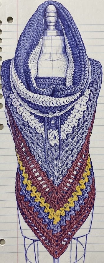 Hooded Cowl Neck Triangle Scarf 