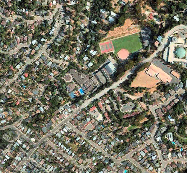 Satellite Image of Head Royce and Surrounding Neighborhood