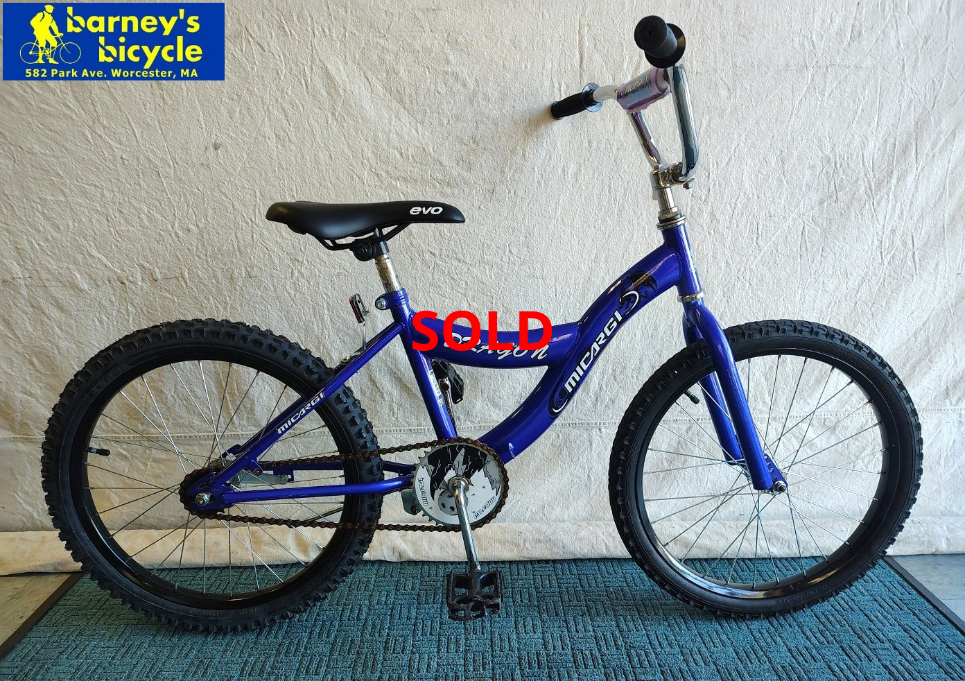 Micargi Dragon
Wheel Size: 20"/ Ages 6-9/ 1 Speed / Pedal Brake
Price: $89.00 (Professionally Tuned)