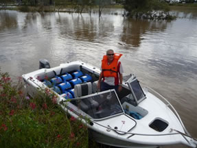 Delivering air movers during the May 2009 floods