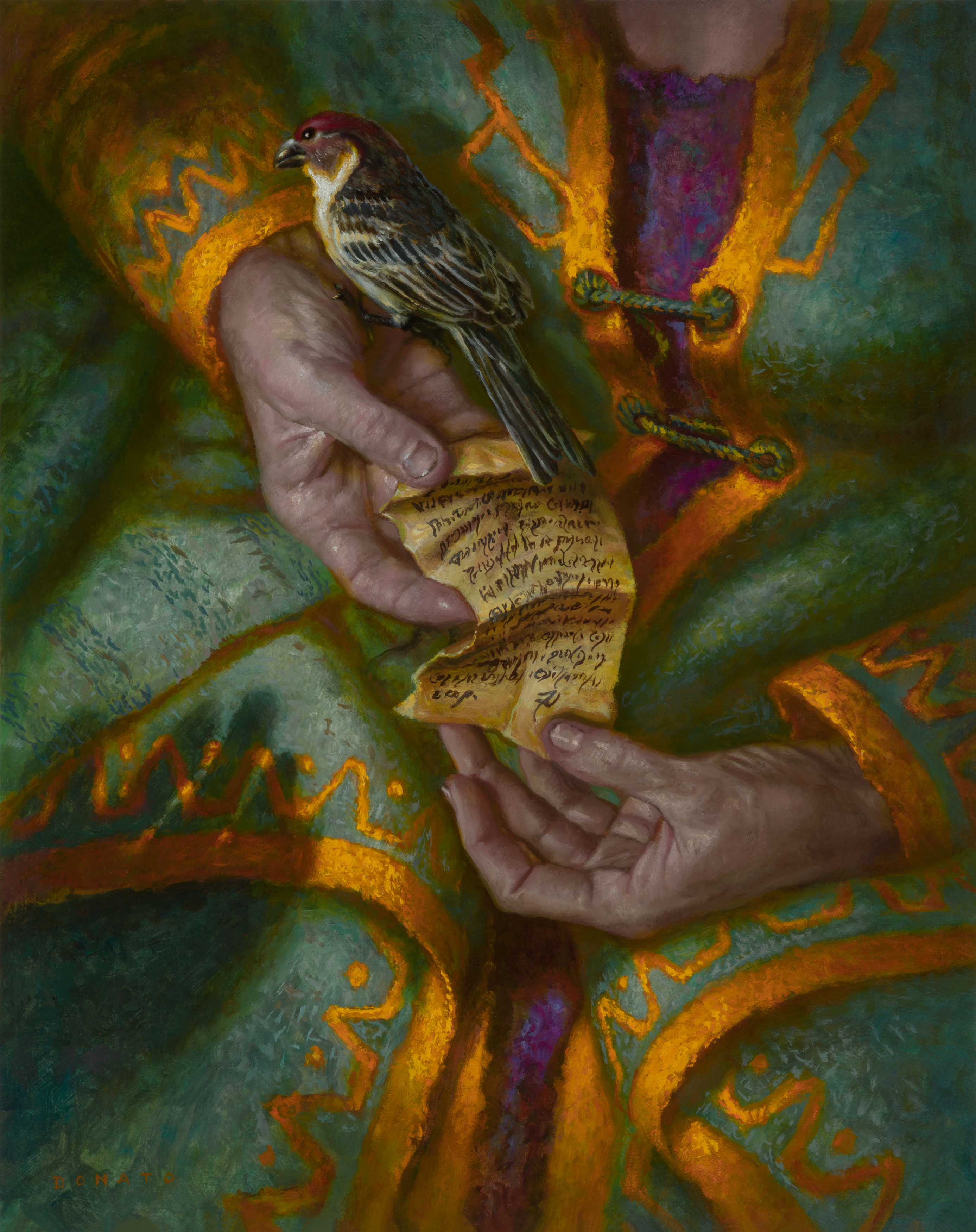 Geloe and the Messenger
To Green Angel Tower, Part 1
interior art for the novel by Tad Williams
18" x 14" Oil on Board
collection of the artist