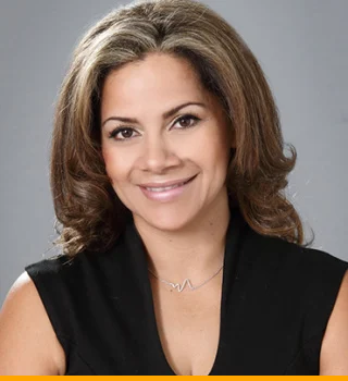 A woman with wavy hair