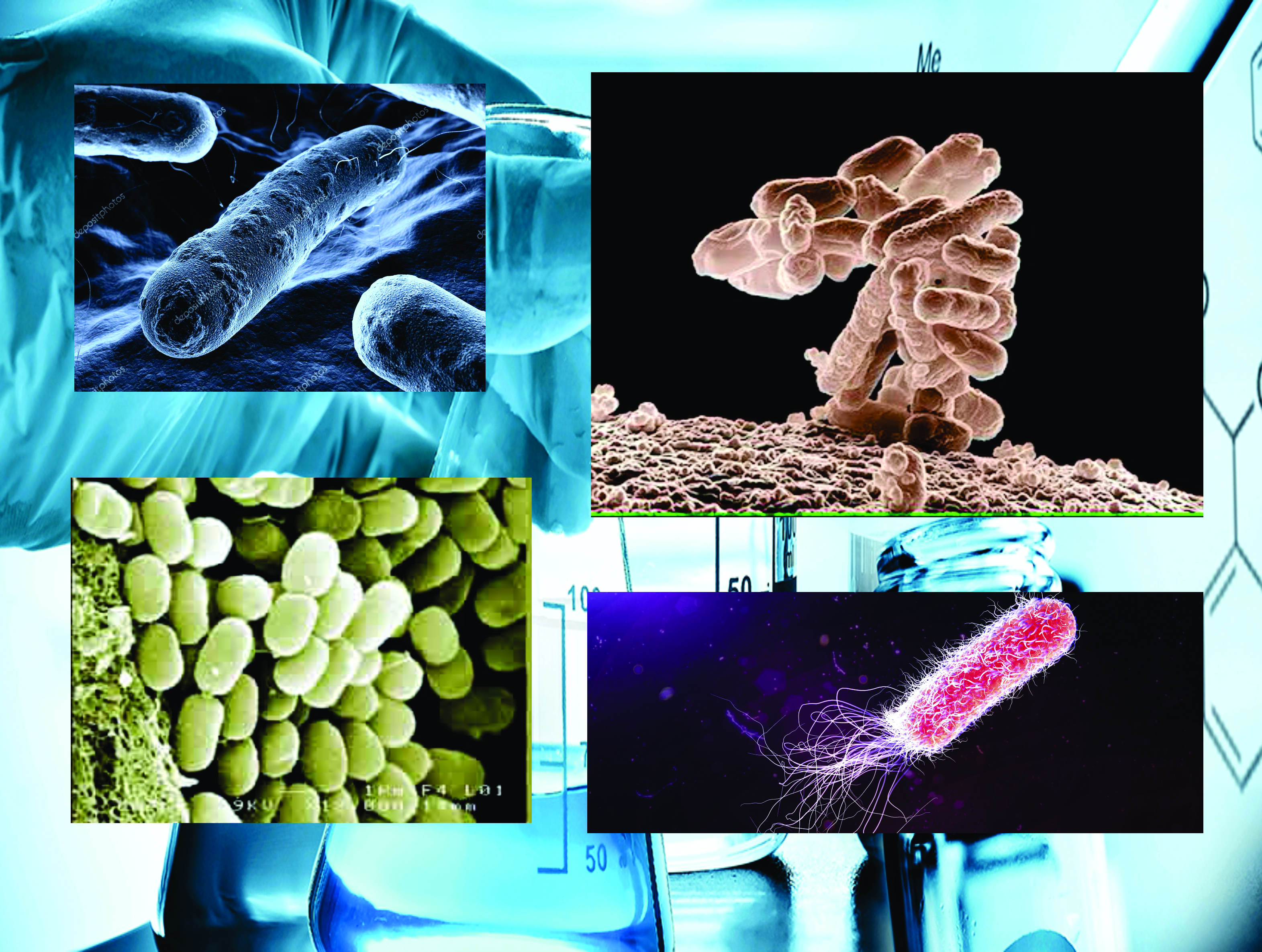 Primer plano de un virus rojo flotando en un pasillo de hospital iluminado.