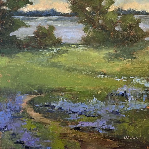 Flack, Meandering by the Riverside, 10x10 Oil