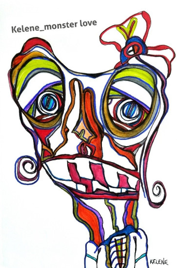 Title: Headache. 11 x 14. Pen and pencil framed. Artwork by kelene_monsterlove