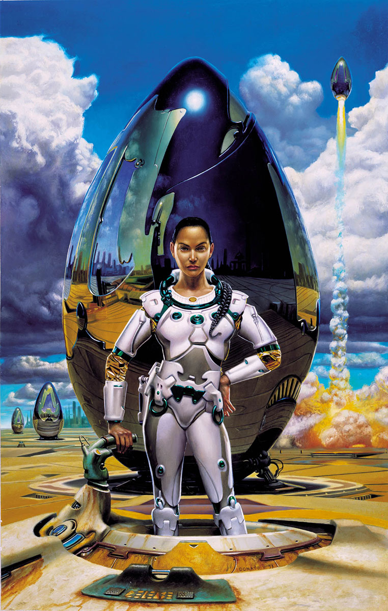 An
Cover for the novel Eggheads by Emily Devenport
15" x 24" Oil on Panel 1995