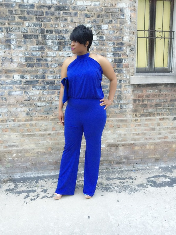 Woman Wearing Blue Jumpsuit