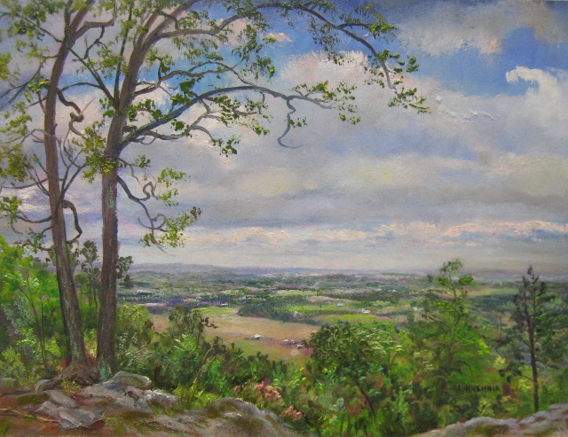 41. Sugarloaf  Mountaintop, 9x12 oil on panel