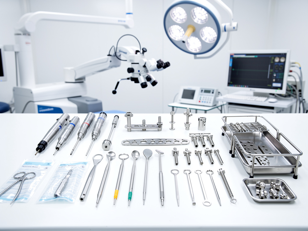 Instrumental quirúrgico y equipos médicos en quirófano moderno
