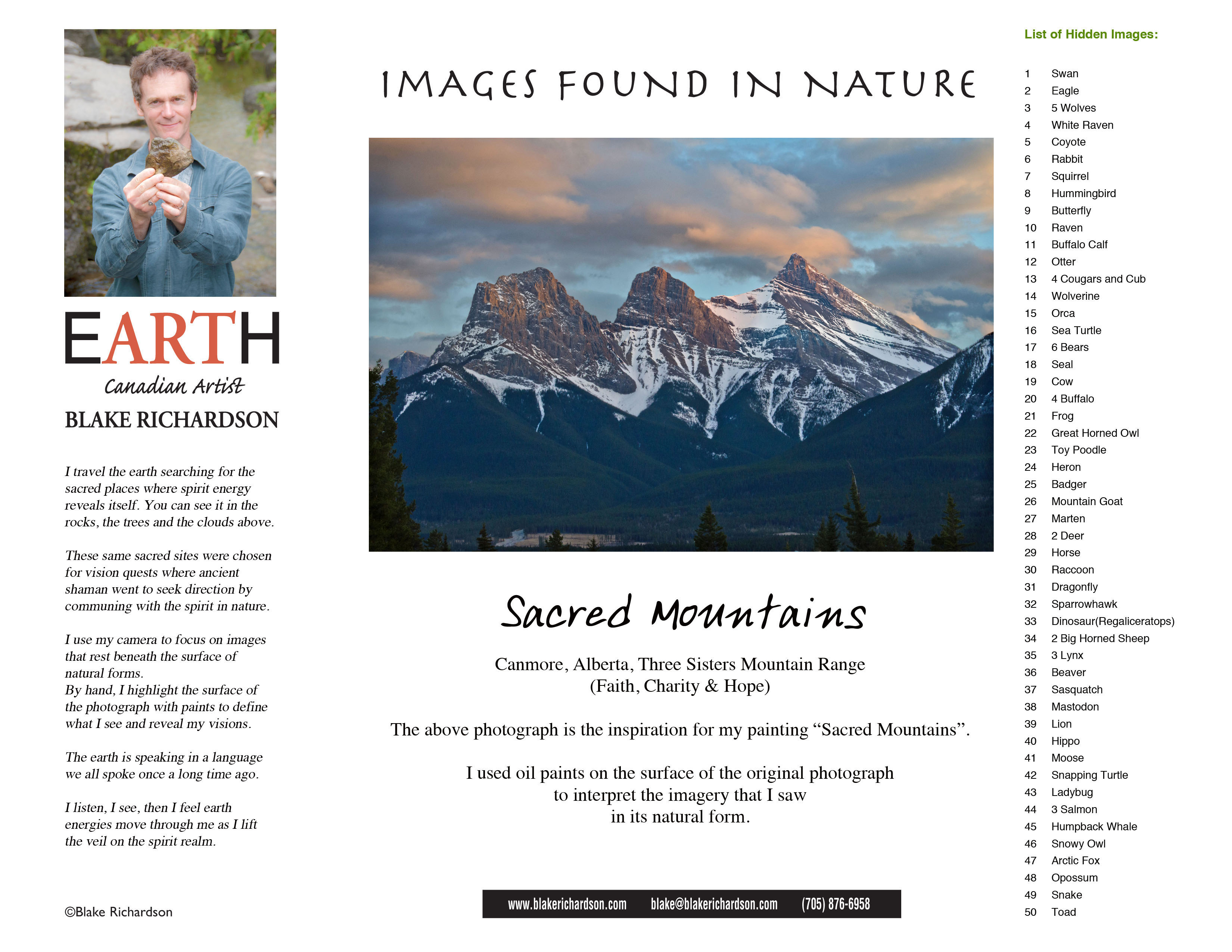 Sacred Mountains : Backing Page