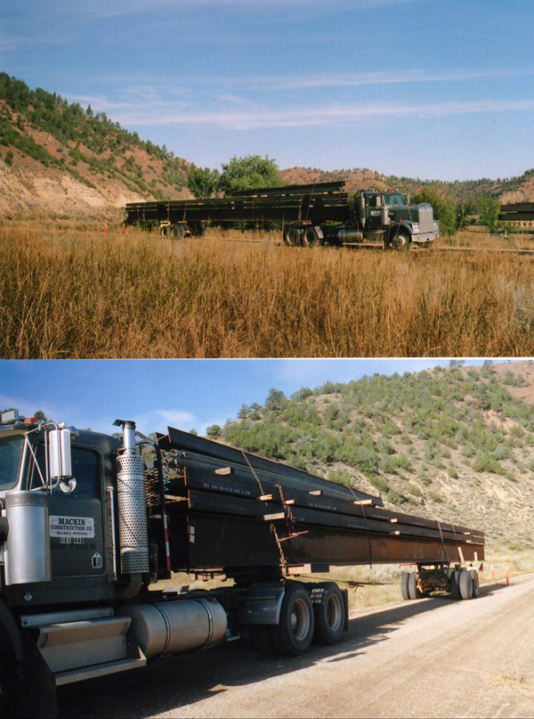 truck with bridge beams||||