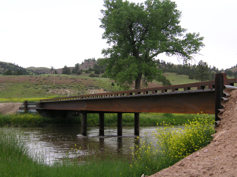 steel bridge across river montana||||