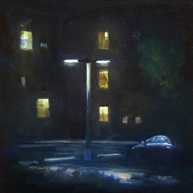 Sturtevant, Parking Light, 8" x 8" Oil 