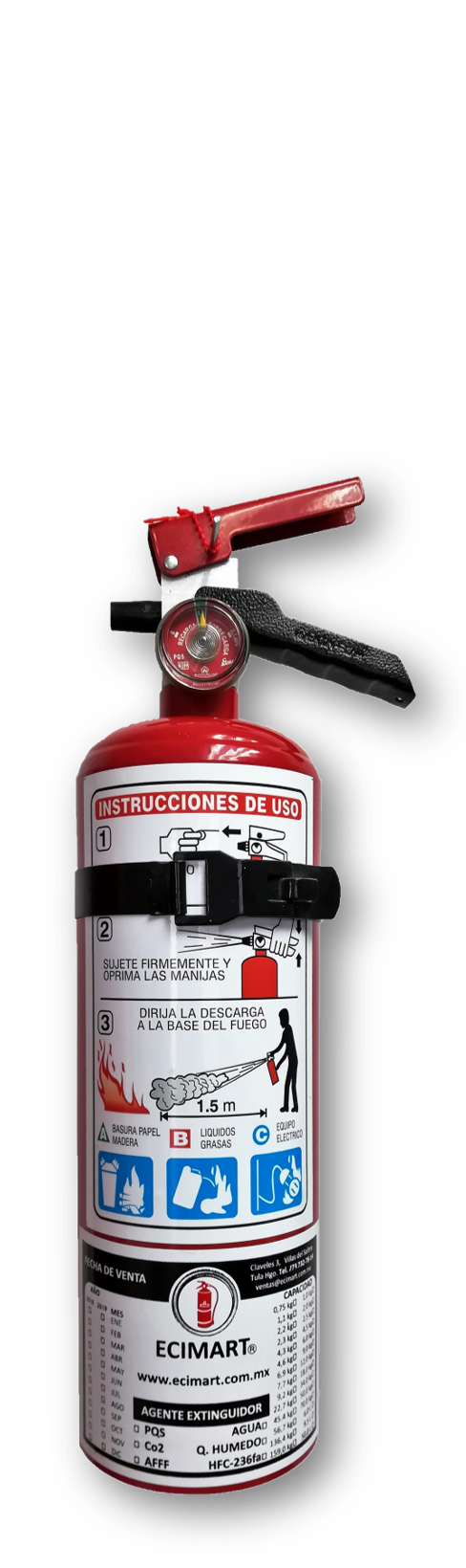 EXTINTOR DE PQS 
ABC CAP. 2 KG.