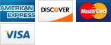We accept American Express, Discover, MasterCard and Visa.||||
