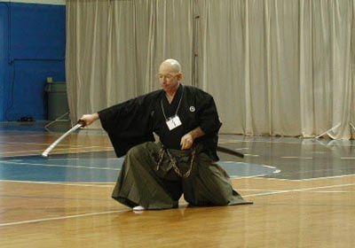 2nd Annual Orlando Taikai 2001. 
Kata: 4th dan and above category. Finishing up Eishin Ryu kata "Yamaoroshi".