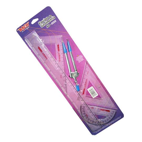 JUEGO DE GEOMETRIA BACO E5050
1 PAQUETE GEOMÉTRICO
ARTÍCULO: JUEGO DE GEOMETRIA
COLOR: TRANSPARENTE
MODELO: ND5050
MARCA: BACO
CONTENIDO: ESCUADRA DE 45º, ESCUADRA DE 60°, TRANSPORTADOR, REGLA DE 30 CM Y COMPáS