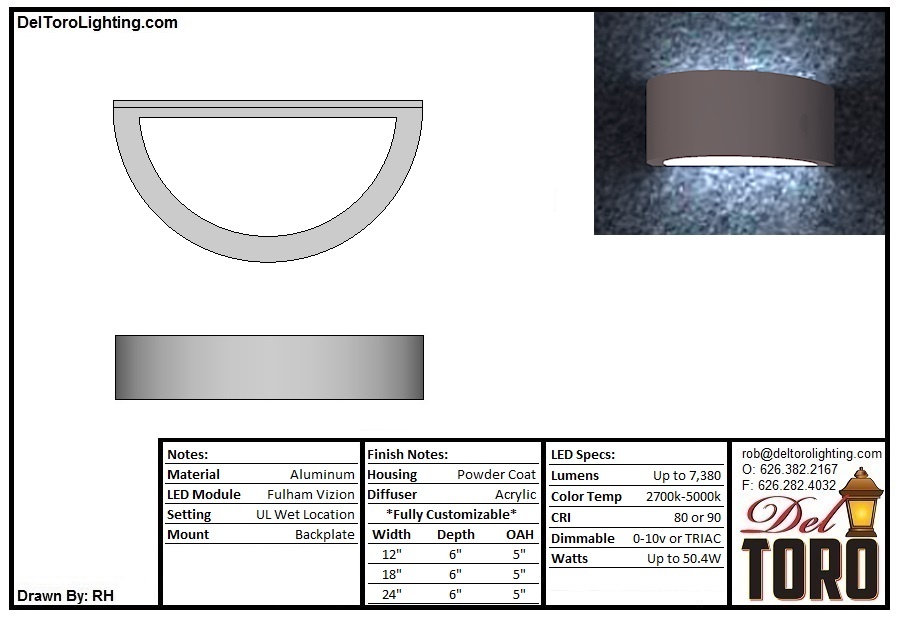 000W-Ring Blade Wall Sconce 