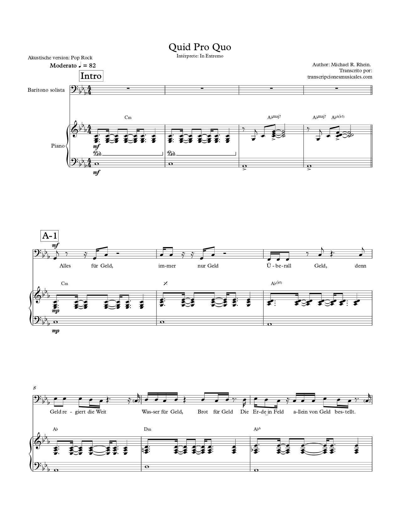Quid pro Quo - sheet music page 1