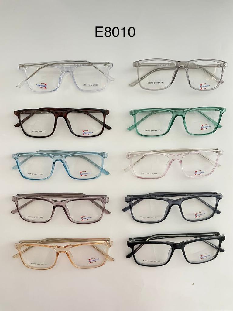 Modelo: E8010
Colores Translucidos: Cafe, Negro brilloso, Gris, Amarillo, Verde, Humo, Lila, Cafe Claro y Azul
Colores Difuminados: Cafe, Rojo, Morado, Azul, Negro/Transparente y Negro/azul