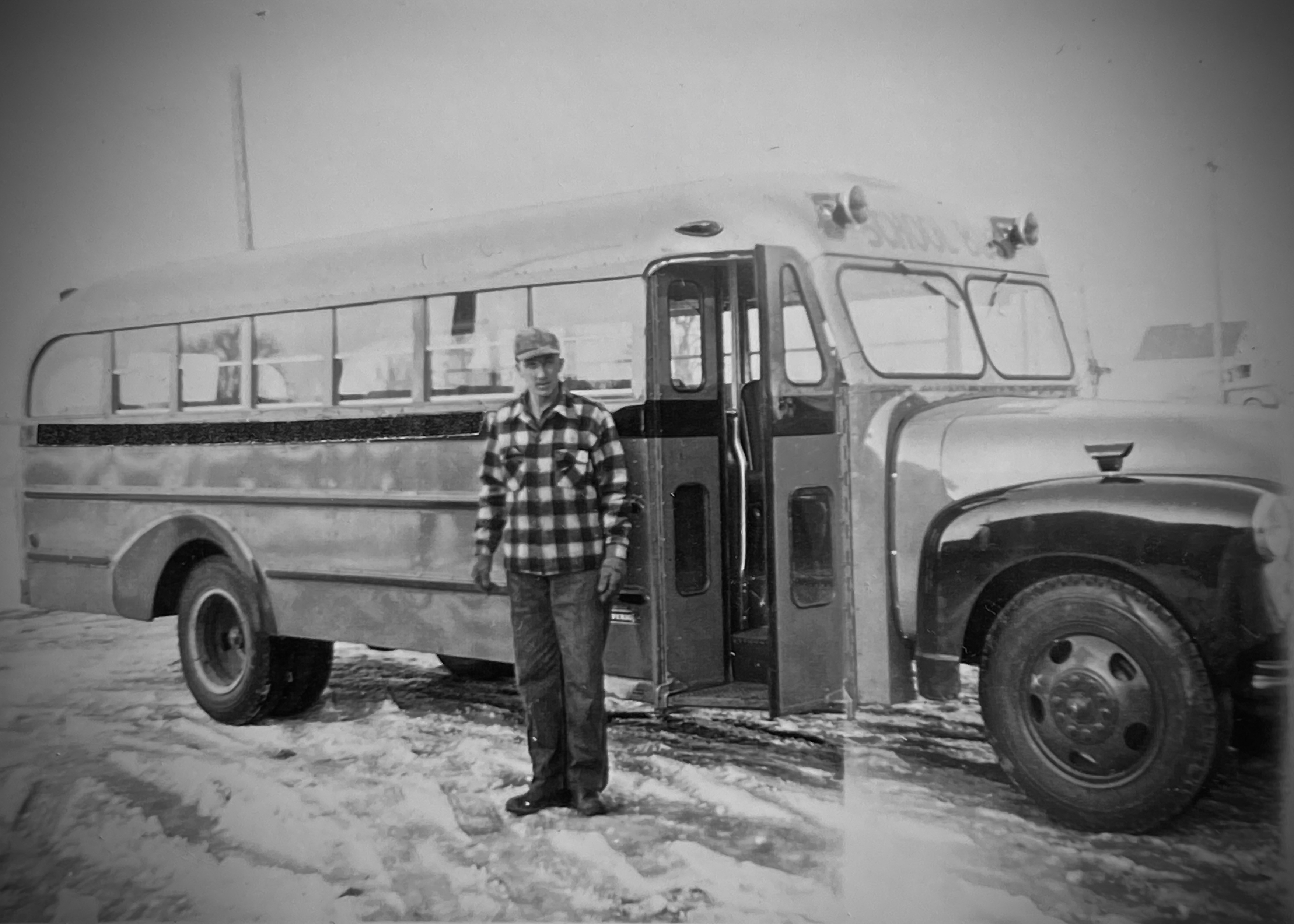 Founder Victor Koch with one of his first new buses.  Many more to come.