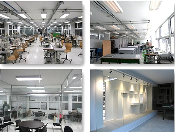 SENA PRIMERA DE MAYO-CENTRO  MANUFACTURA,TEXTILES Y CUERO:
oficinas administrativas,talleres y ambientes de formación,vitrinas y laboratorios.
