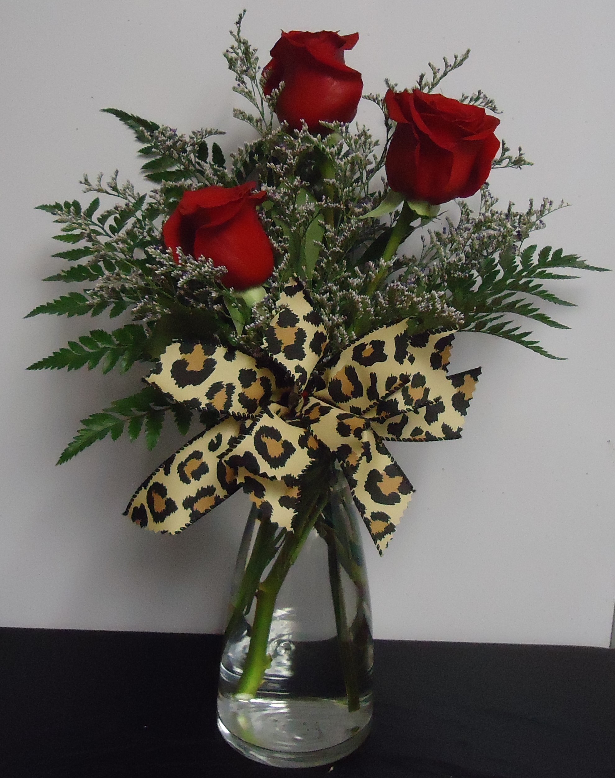 (9) "Three" Red Rose Vase
$35.00